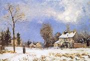 Camille Pissarro Snow housing USA oil painting artist